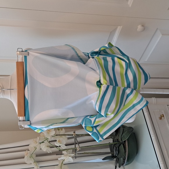 Gretchen Scott Womens Athletic/Golf/Casual 17" Stretch Skort Blue/White/Green XS - Picture 4 of 4